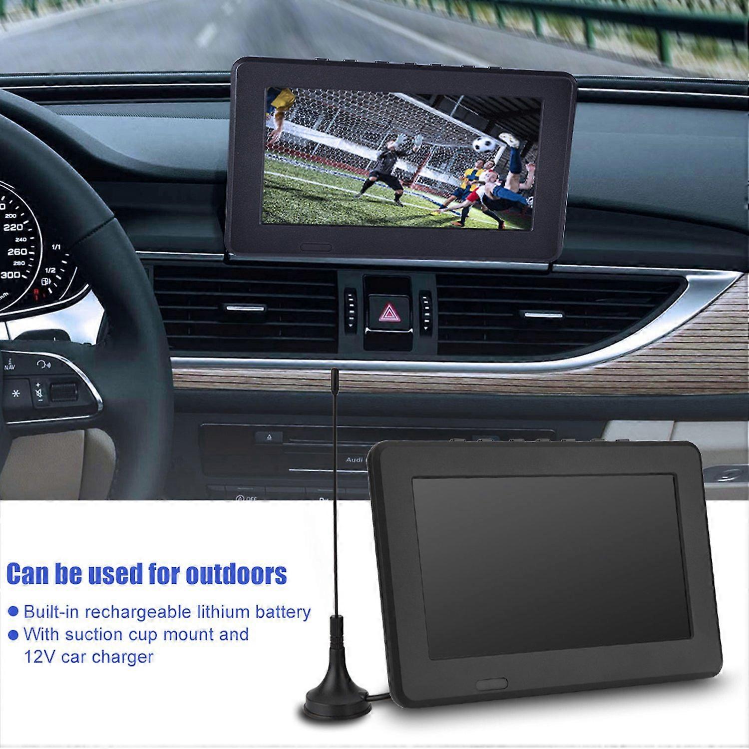 7inch ATSC 16:9 HD Digital Analog Portable TV Color Television Player for Home Car US Plug