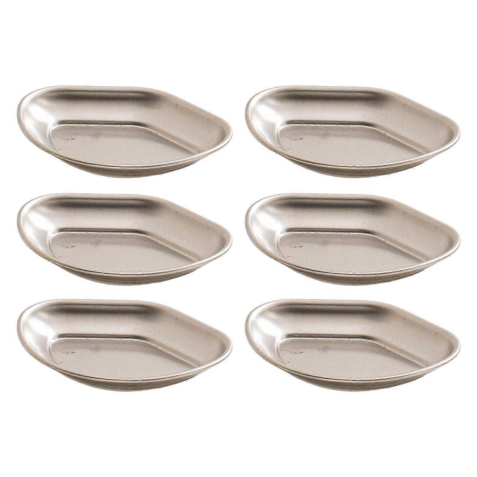 6pcs délicats bols à sauce individuels en acier inoxydable bols de trempette efficaces pour une utilisation fonctionnelle dans la cuisine et la salle à manger argent