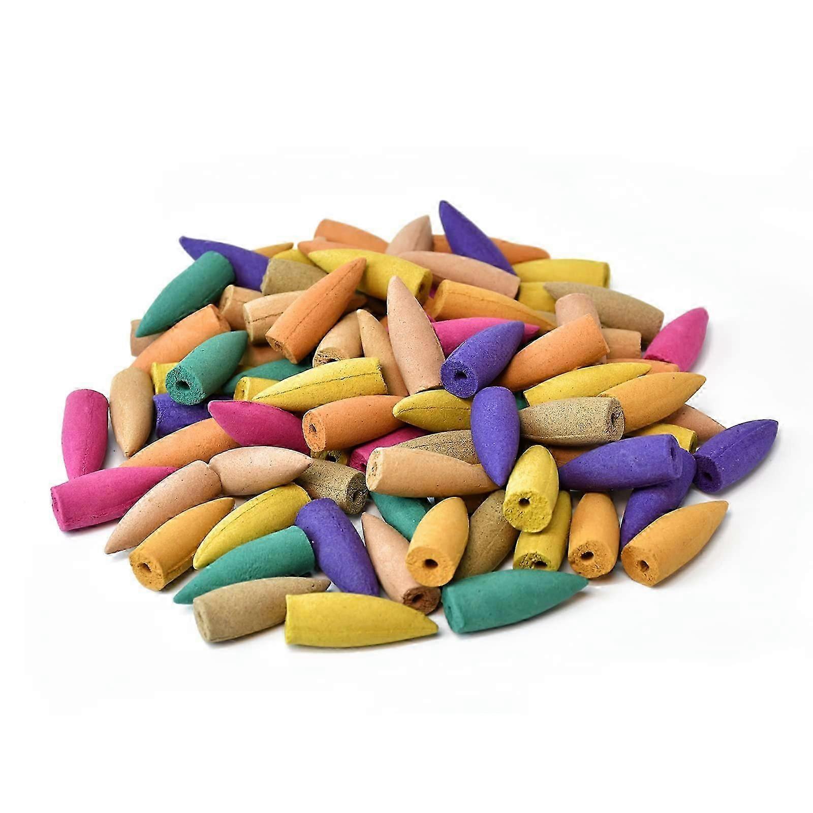 100 PCS Backflow Incense Cones for Waterfall Burner - 10 Mixed Natural Scents Includes Rose, Jasmine, Lily, Mint, Lavender-Yvan