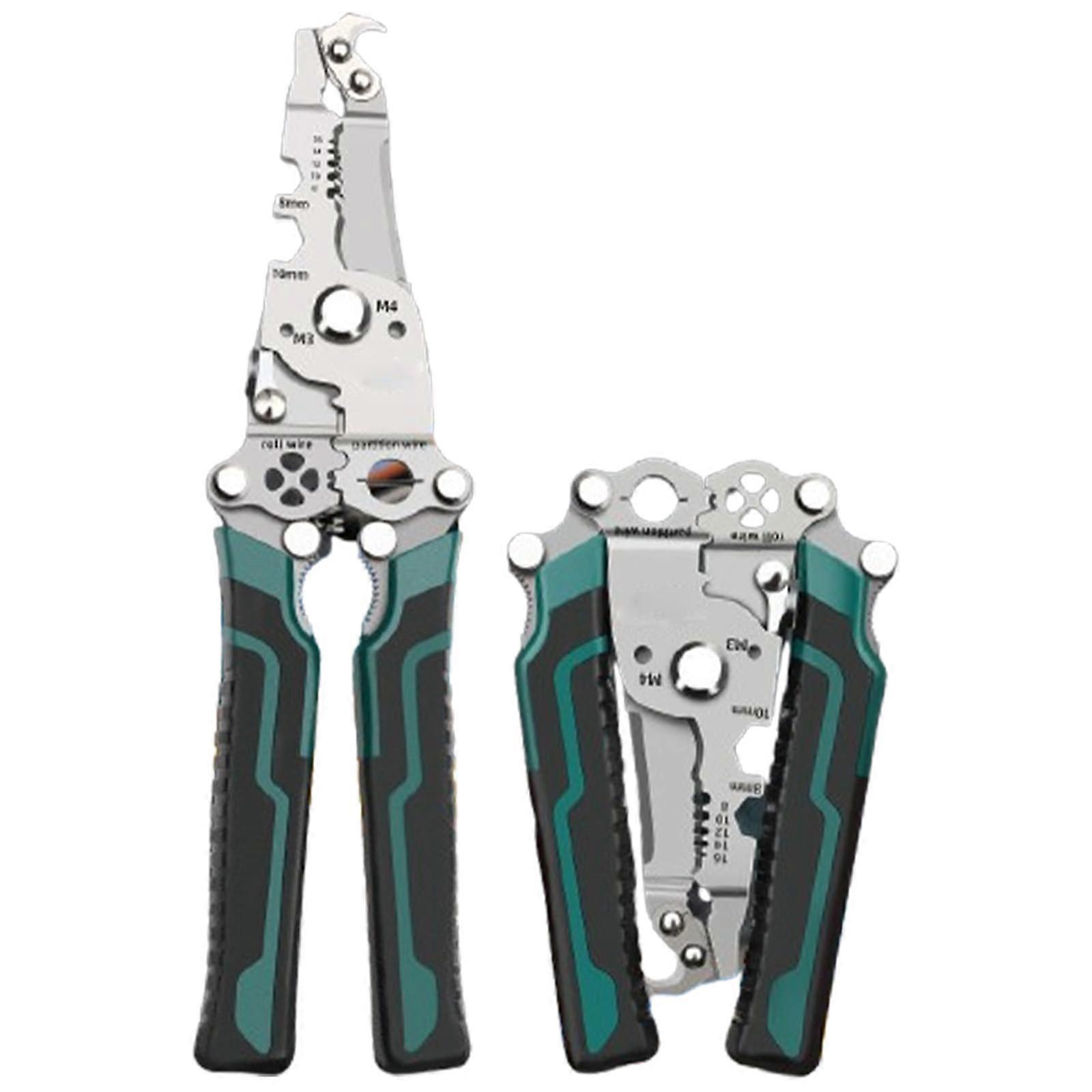 Practical 18-in-1 Foldable Wire Stripper Crimper Cable Cutter Pliers