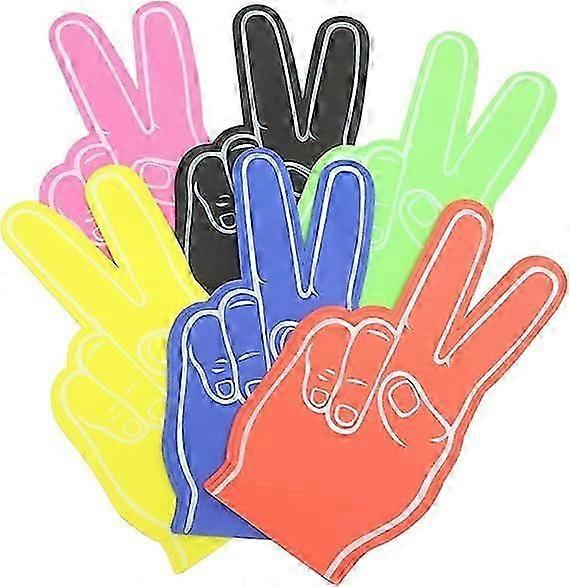 6pcs Foam Fingers For Hands Cheering Colorful Cheerleading Foam Fingers Props Cheering Finger Props-Good