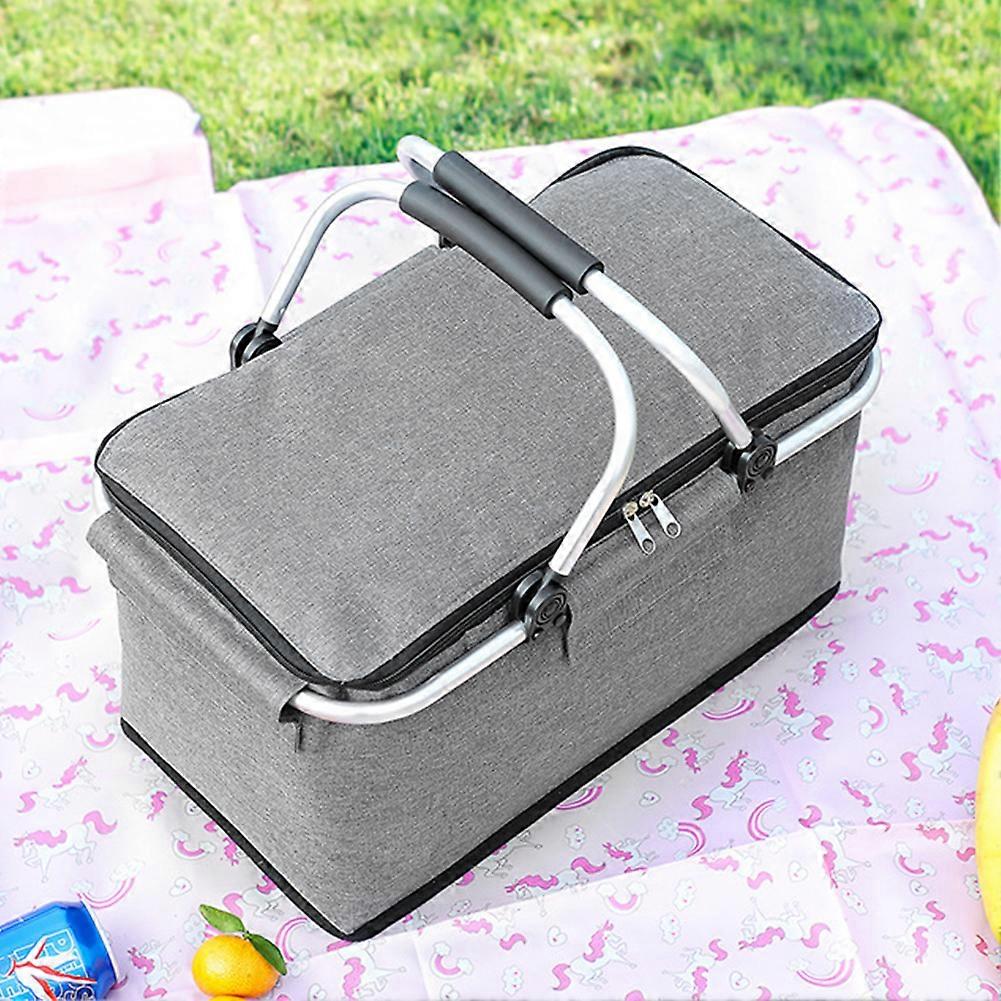 Outdoor Picnic Basket Pouch Large Capacity Foldable Travel Bag Large Lunch Bag Large Container Storage Bag Beach Bag