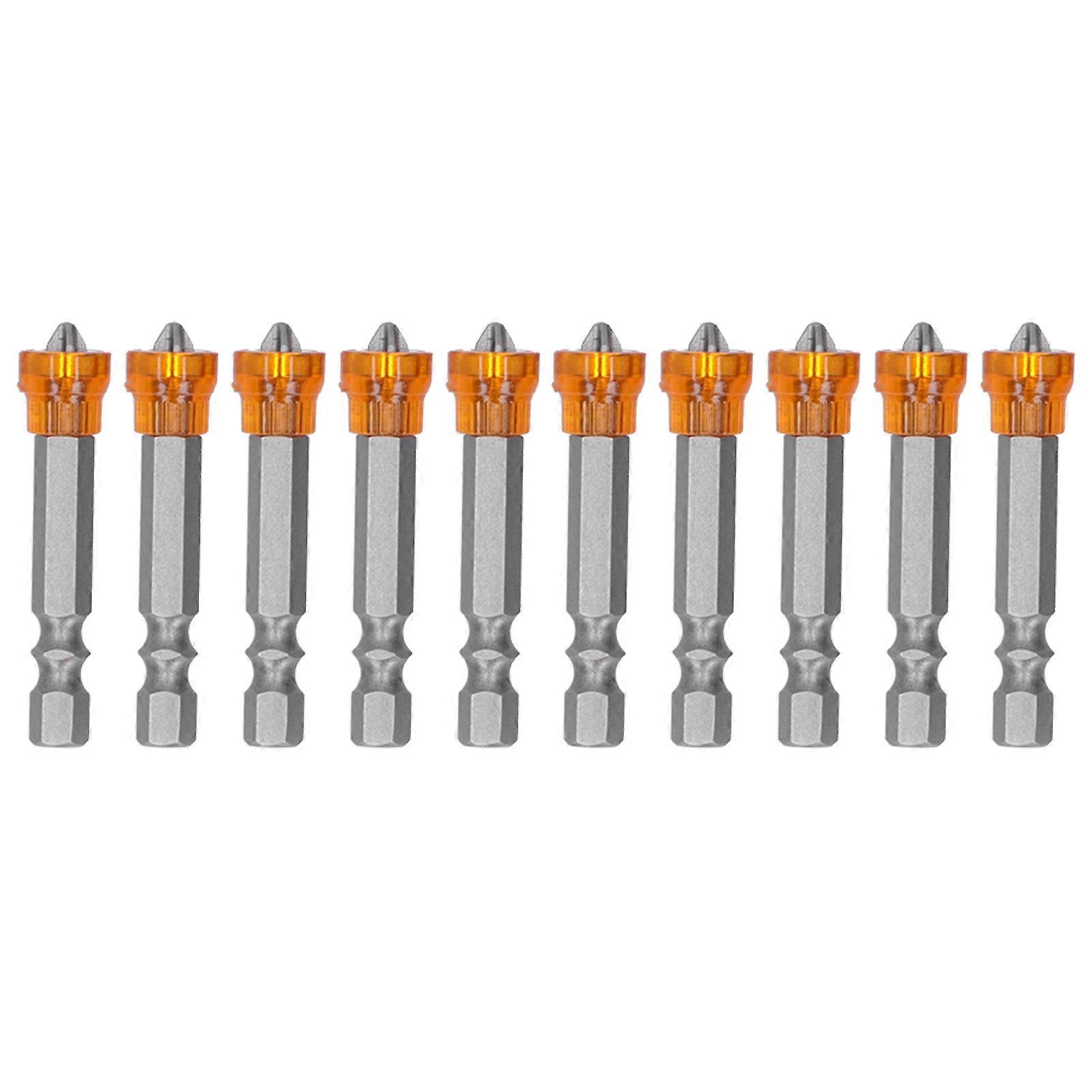 10PCS Magnetic Screwdriver Bits Set 50mm Cross Head Electric Power Bits Compatible with Various Screw Types