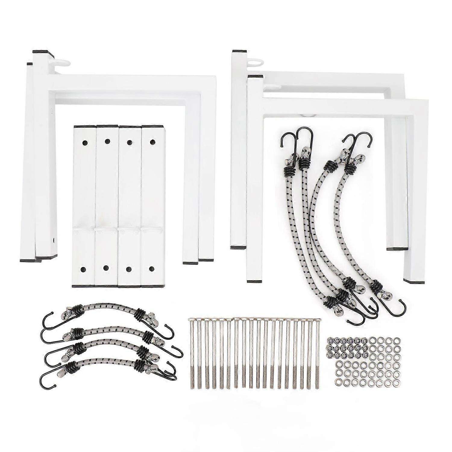 4 Racks Trailer Ladder Rack Side Mount Enclosed Trailer Ladder Rack with Buffle and D Hook for Side