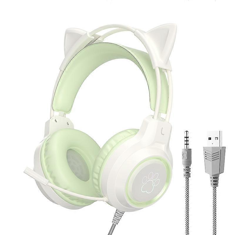 G35 Cute Cat RGB Head-mounted Wired Gaming Earphone