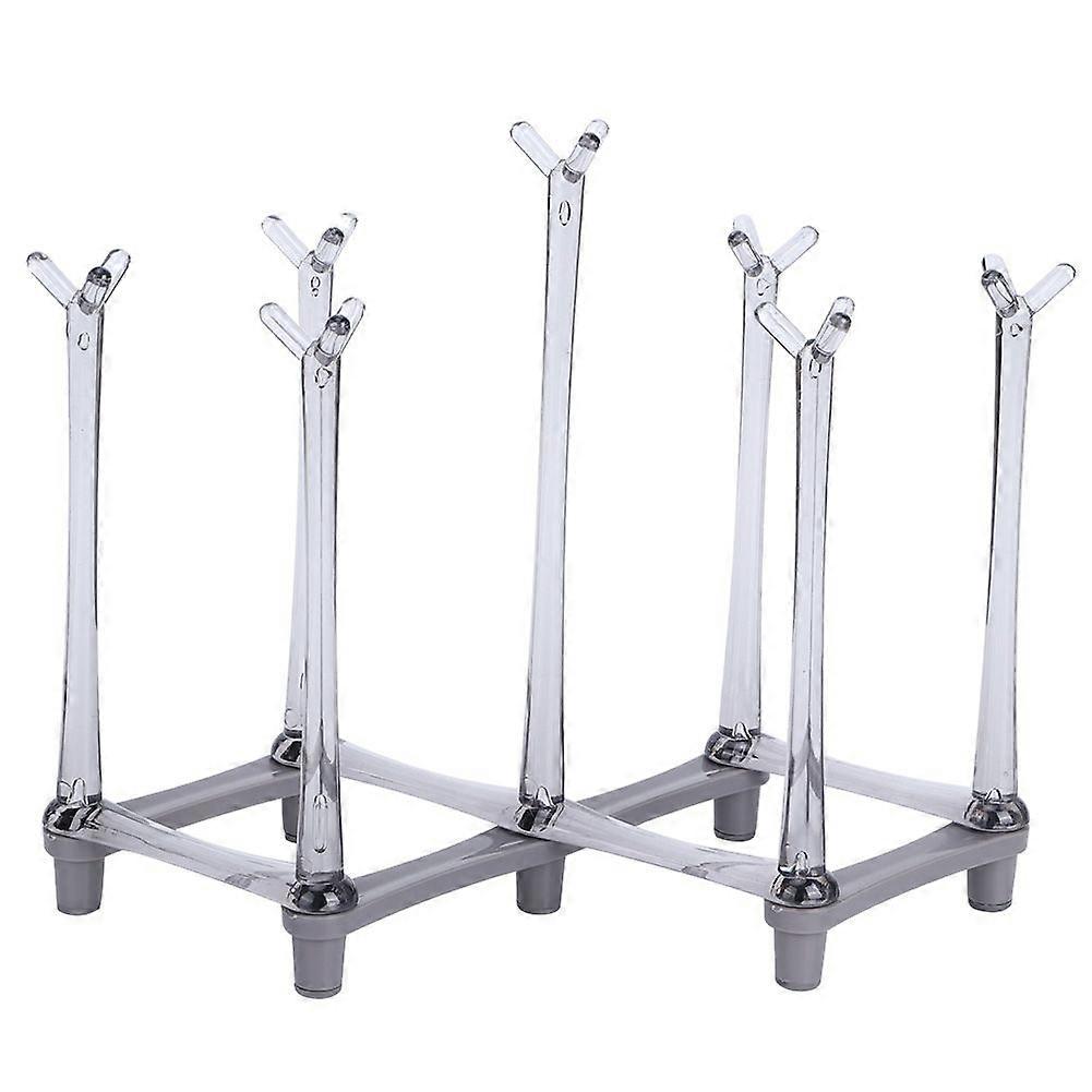 Light Gray Retractable Cup Drying Rack Drinking Bottle Drainer Stand Holder Home Kitchenware