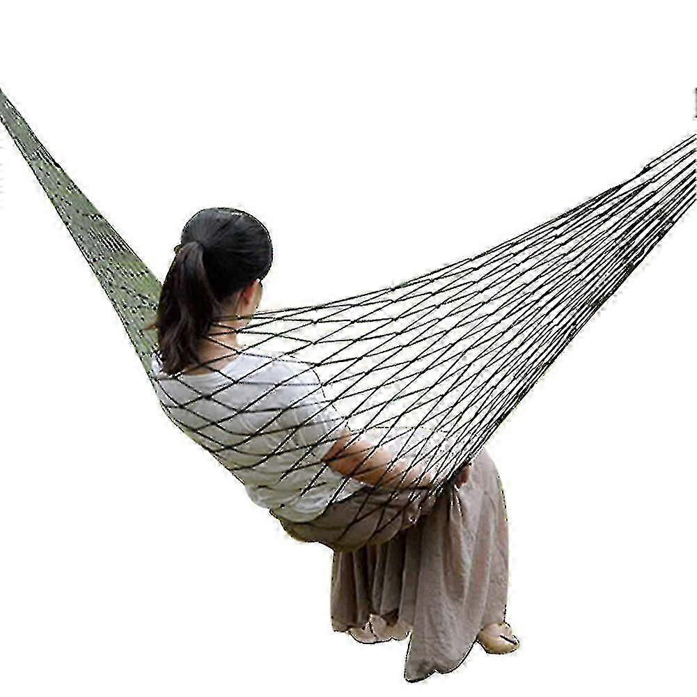Portable Nylon Hammock - Lightweight, Durable Mesh Net Swing for Camping, Outdoor Travel & Patio, Army Green