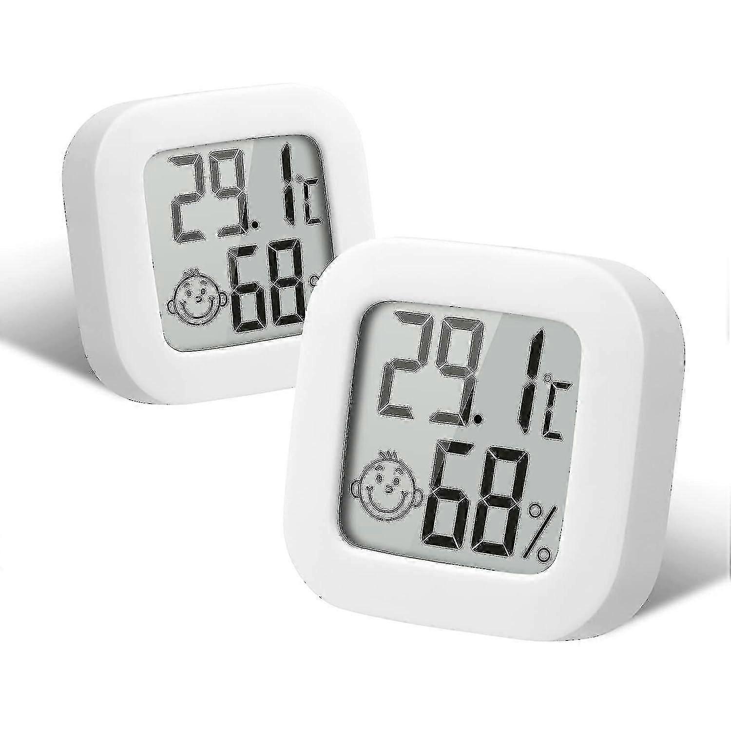 Indoor Hygrometer Thermometer, 2pcs Mini High Accuracy Digital Hygrometer Thermometer, Temperature Monitor And Humidity Meter Comfort Level Indicator