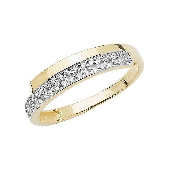 9ct Yellow Gold Ladies Zirconia Ring RN909
