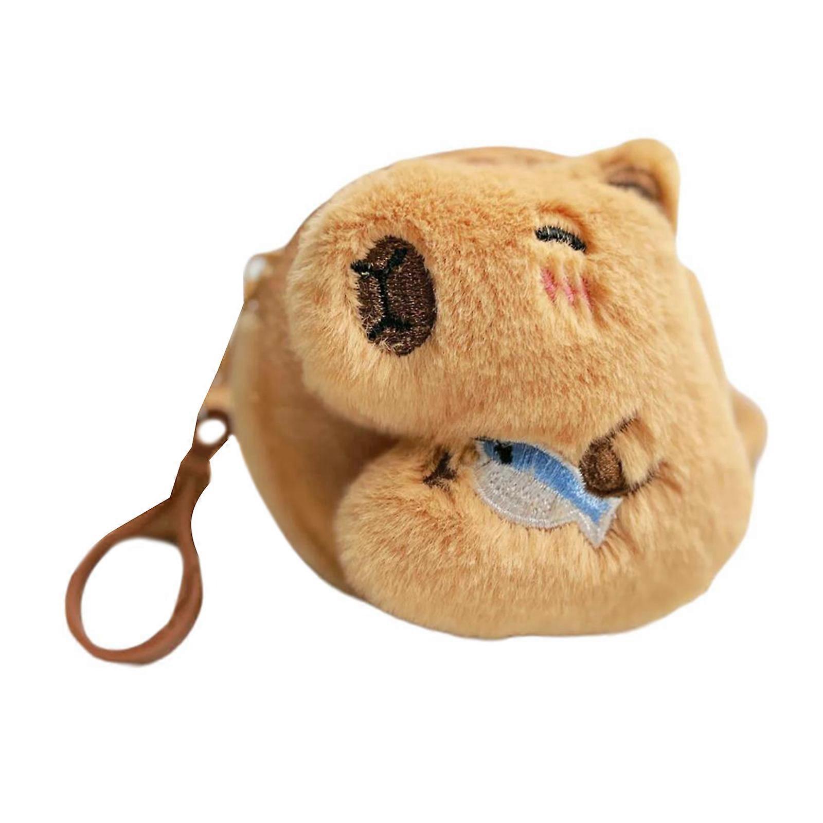 Eye Catching Capybara Plush Coin Pouch Functional Storage Bag Practical Plush Zippered Wallet for Everyday Use Multicolor