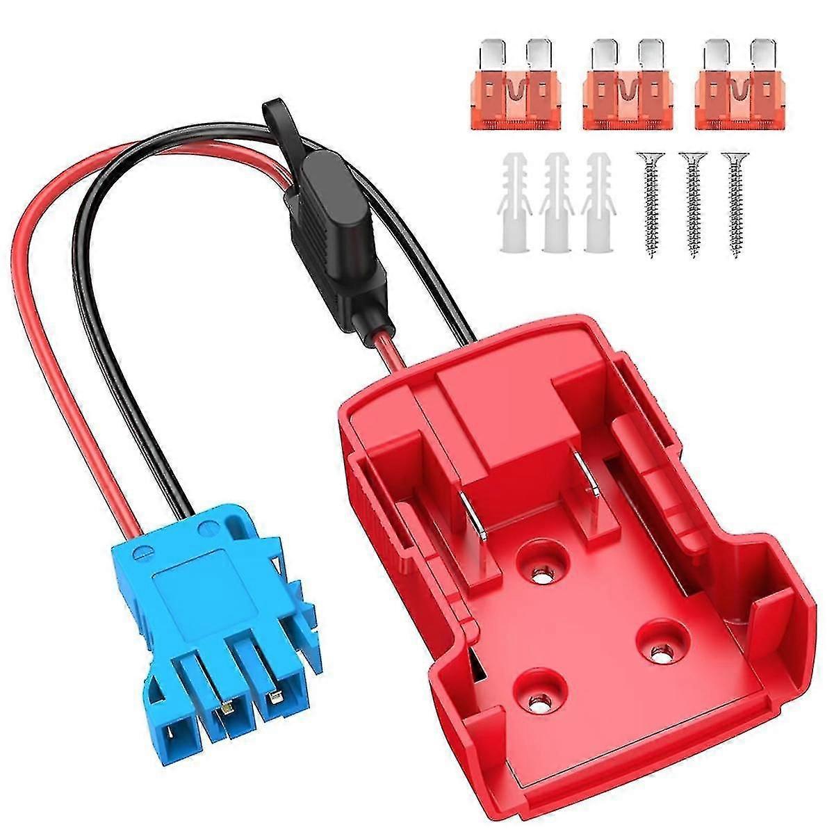 Power Wheels Adapter for Battery with Wire Harness Connector 12AWG Wire with 40A Fuse for Peg-Perego