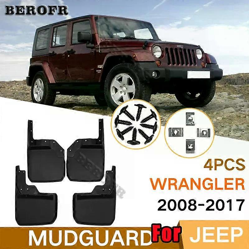 Compatible 4x For Jeep Wrangler JL 2008-2017 2019-2022 Mud Splash Grade Mudguards Front Rear Wheel Fender Mudflap