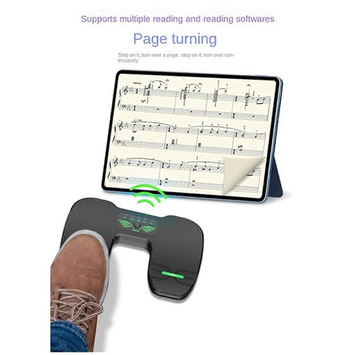 Wireless Foot Pedal Double Switch Music Page Turner Silent Foot Pedal