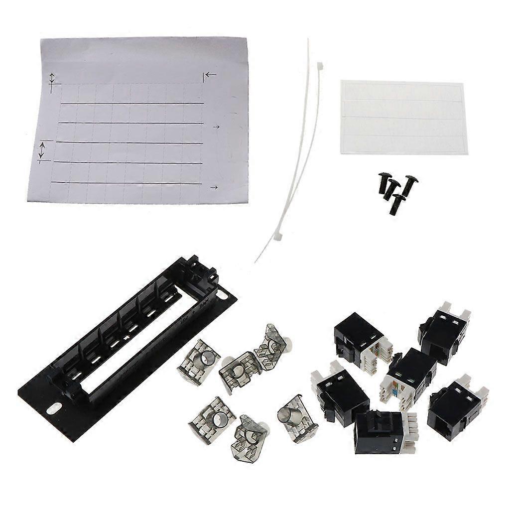 6 Port CAT6 Patch Panel RJ45 Networking Wall Mount Rack Mount Bracket