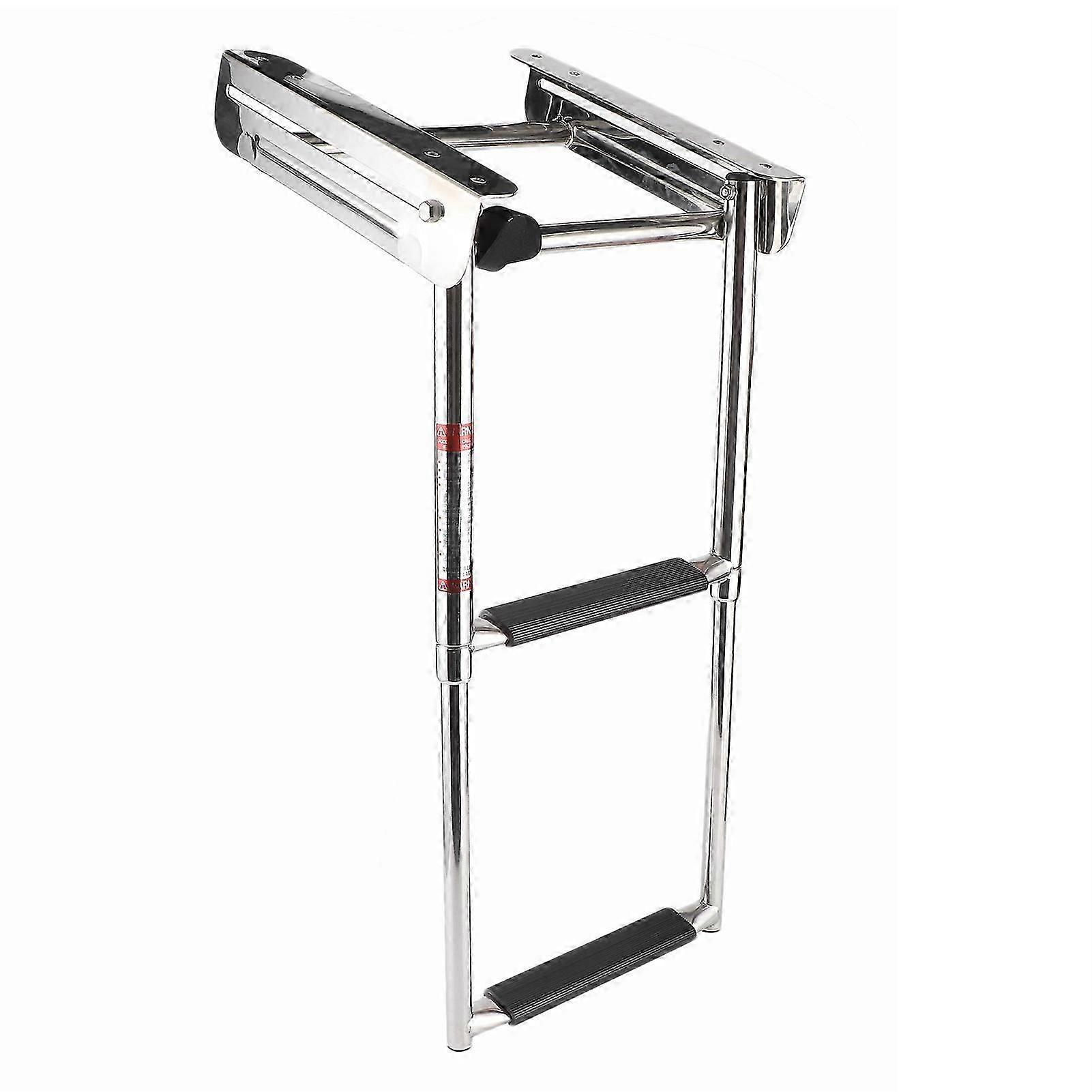 Marine Deck Ladder Telescoping 2?Step Boat Swim Platform Stair Stainless Steel WFixed Rope