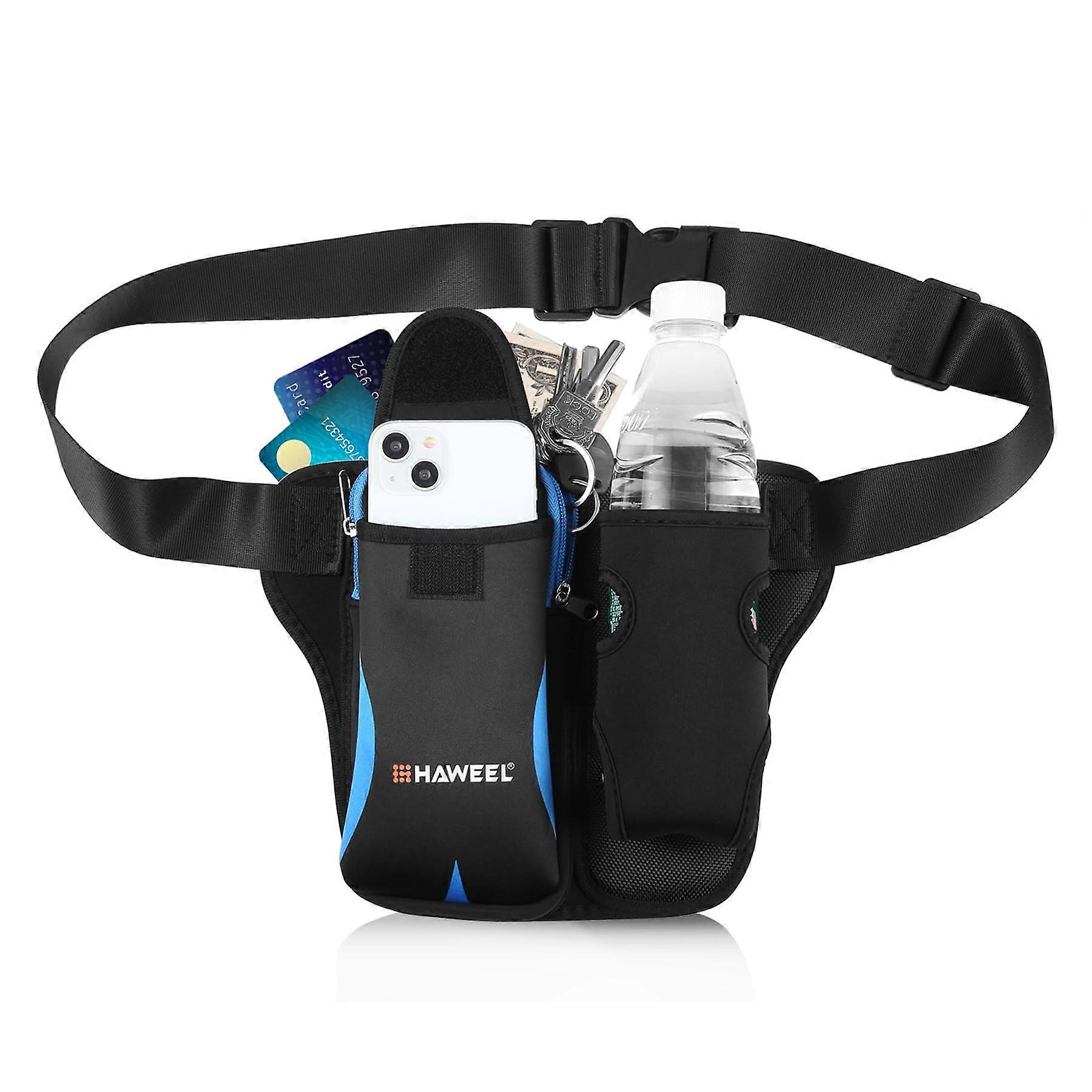 Belt Fanny Pack with Water Bottle Holder for Men, Adjustable Hydration Waist Bag in Comfortable Lightweight Material