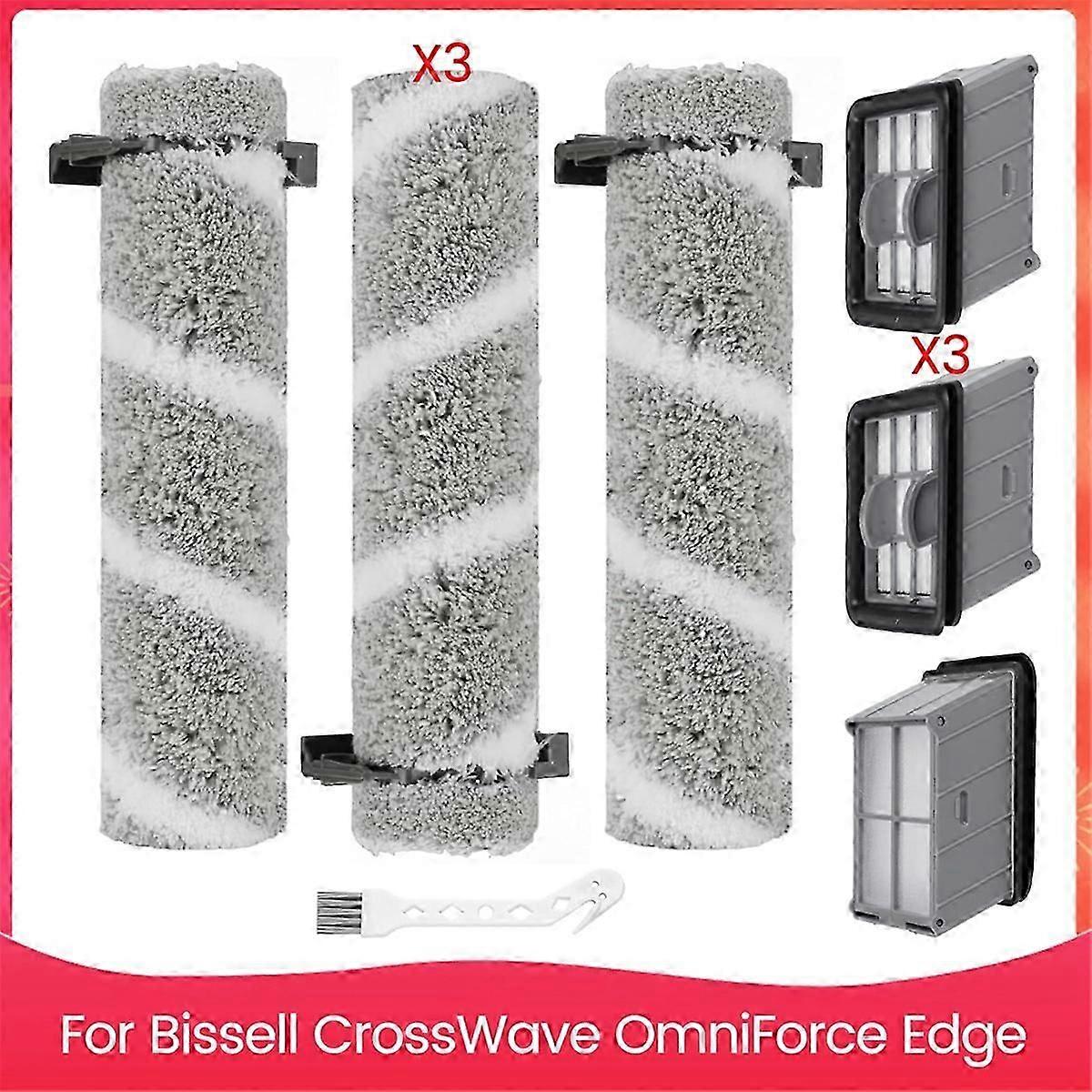 compatible with Bissell CrossWave Omnicompatible withce Edge Brush and Filter Replacement