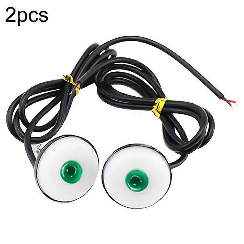 2pcs 23mm Motorcycle Eagle Eye Light Reverse Rearview Mirror Spotlight