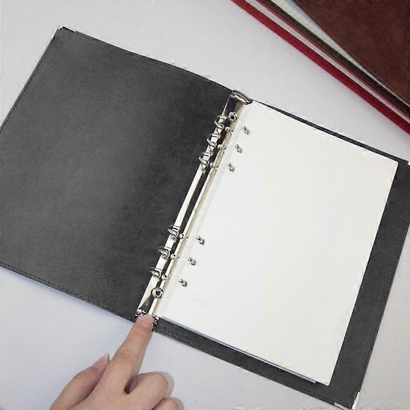 A5 Faux Leather Loose-leaf Grid Notebook, Style:Blank Inner Core