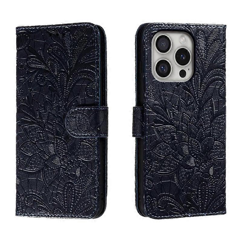 Lace Flower Embossing Flip Leather Phone Case