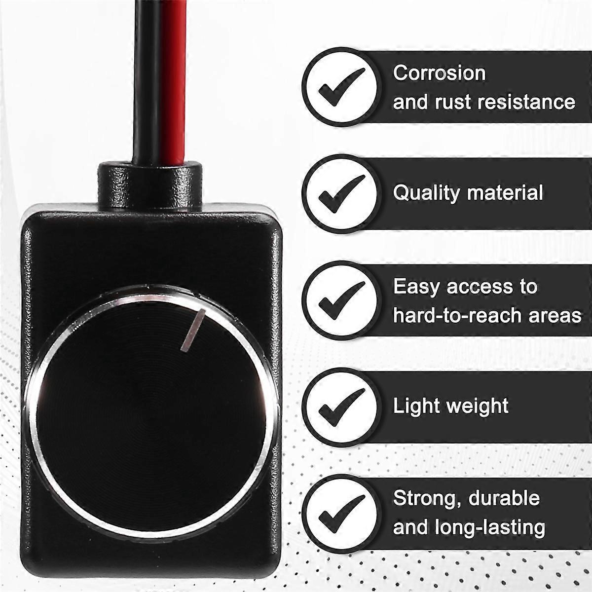 Universal 12/24V Low-Volt PMM LED Dimmer Switch with Metal Knob