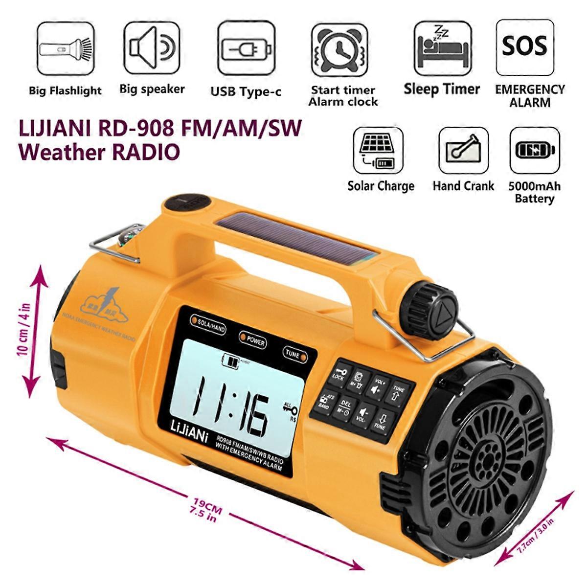 Multi-Function Emergency Radio with AM/FM/SW/ Bands,