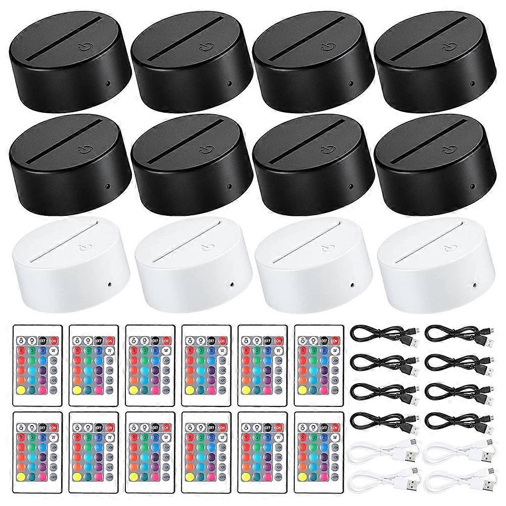 12 Pack 3D Night LED Light Lamp Base 16 Colors LED Light Display