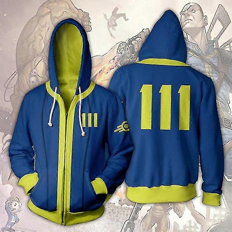 Felpa con cappuccio da uomo con Vault 33 Lucy di un popolare gioco post-apocalittico, perfetta per il cosplay e l'abbigliamento casual