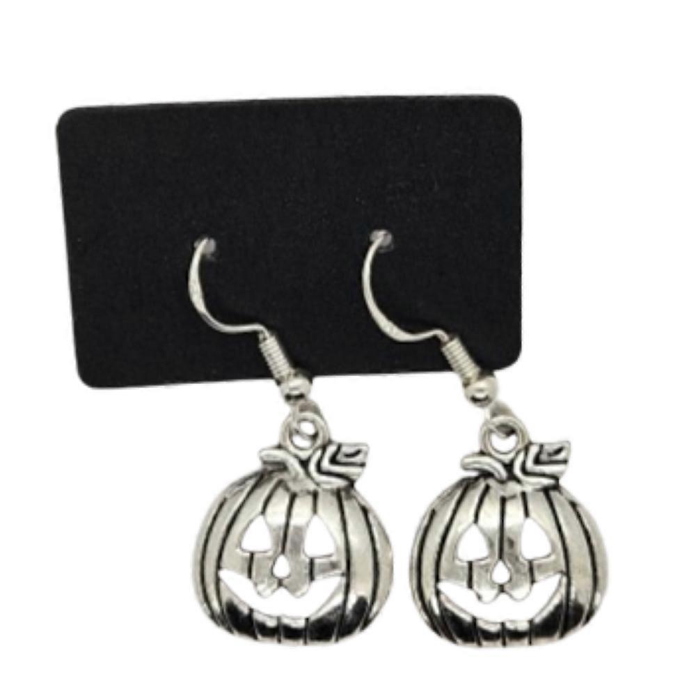 Pumpkin Silver Drop Earrings