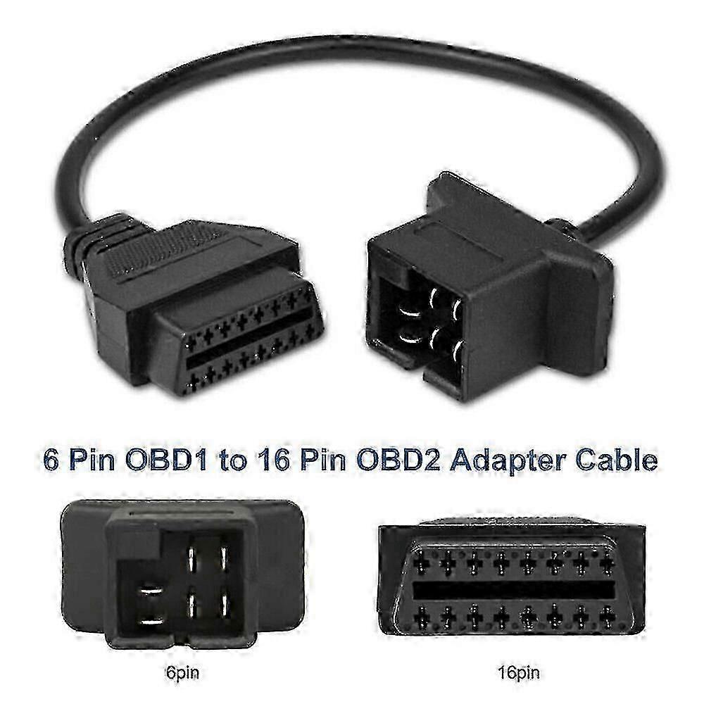 OBD to OBD2 6 Pin Check Engine Adapter Cable for Chrysler, Jeep, Dodge