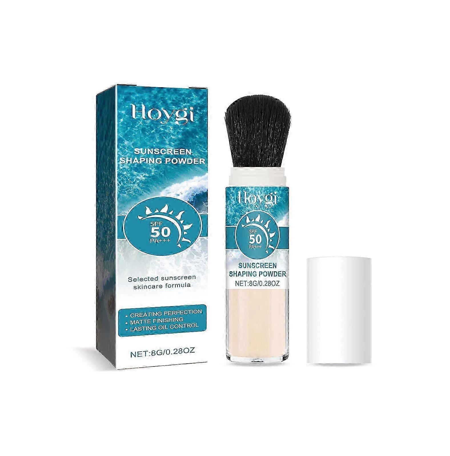 مسحوق واقي معدني من Hoygi خفيف الوزن مرطب خفيف مقاوم للماء مقاوم للمسحة يوميا مسحوق واقي للوجه