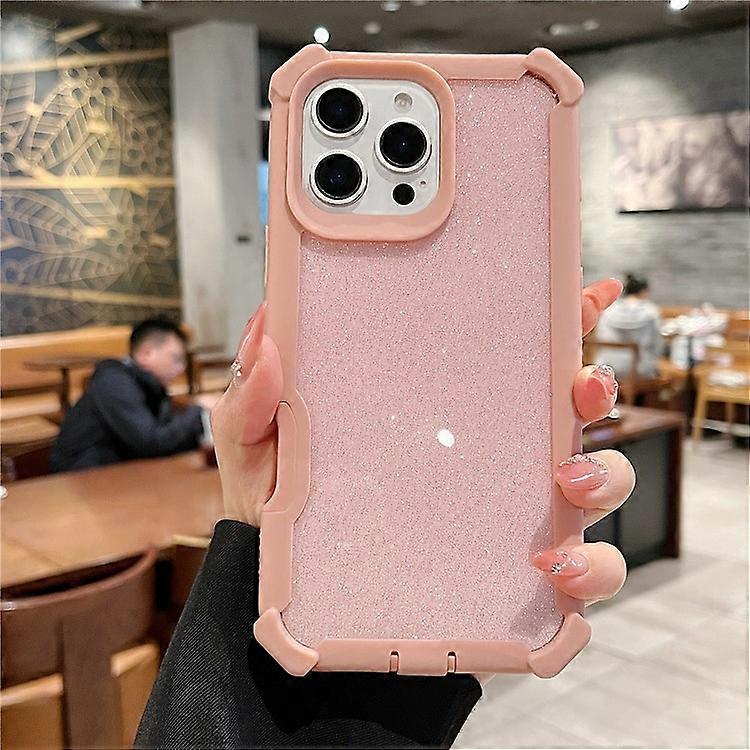 Compatible For iPhone 16 Pro Case Detachable 2 in 1 Glitter TPU + PC Shockproof Phone Back Cover