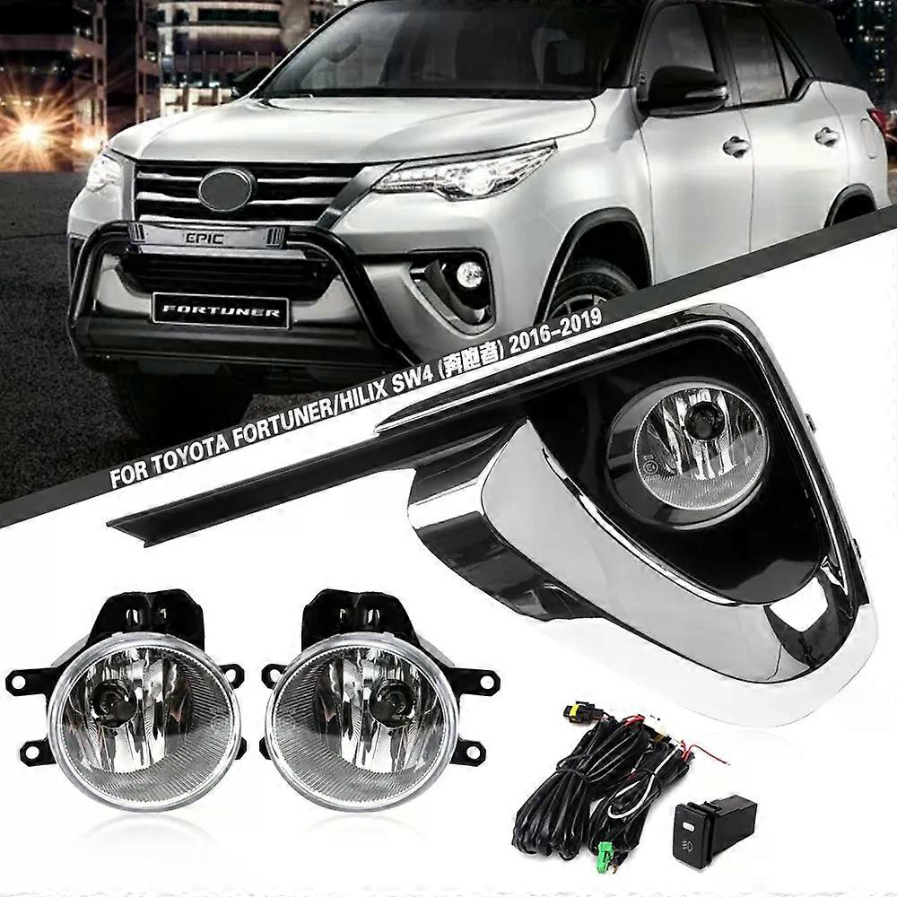 High qualityFor TOYOTA FORTUNER Hilix Sw4 2016 2017 2018 2019 Front Fog Lights Car Styling Spot Light Fog Lamps With Switch - 1 Pair