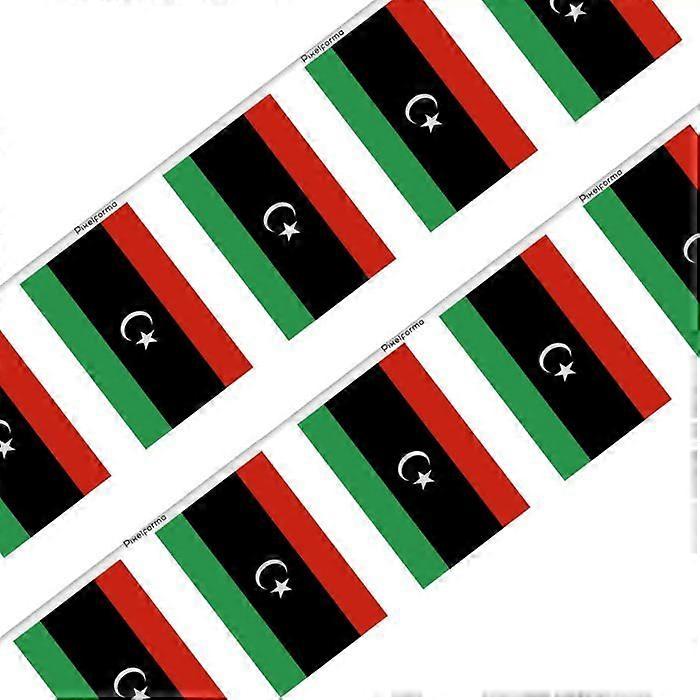 Garland – Flag of Libya – 14 x 21 cm – Polyester – To hang – 20 pieces