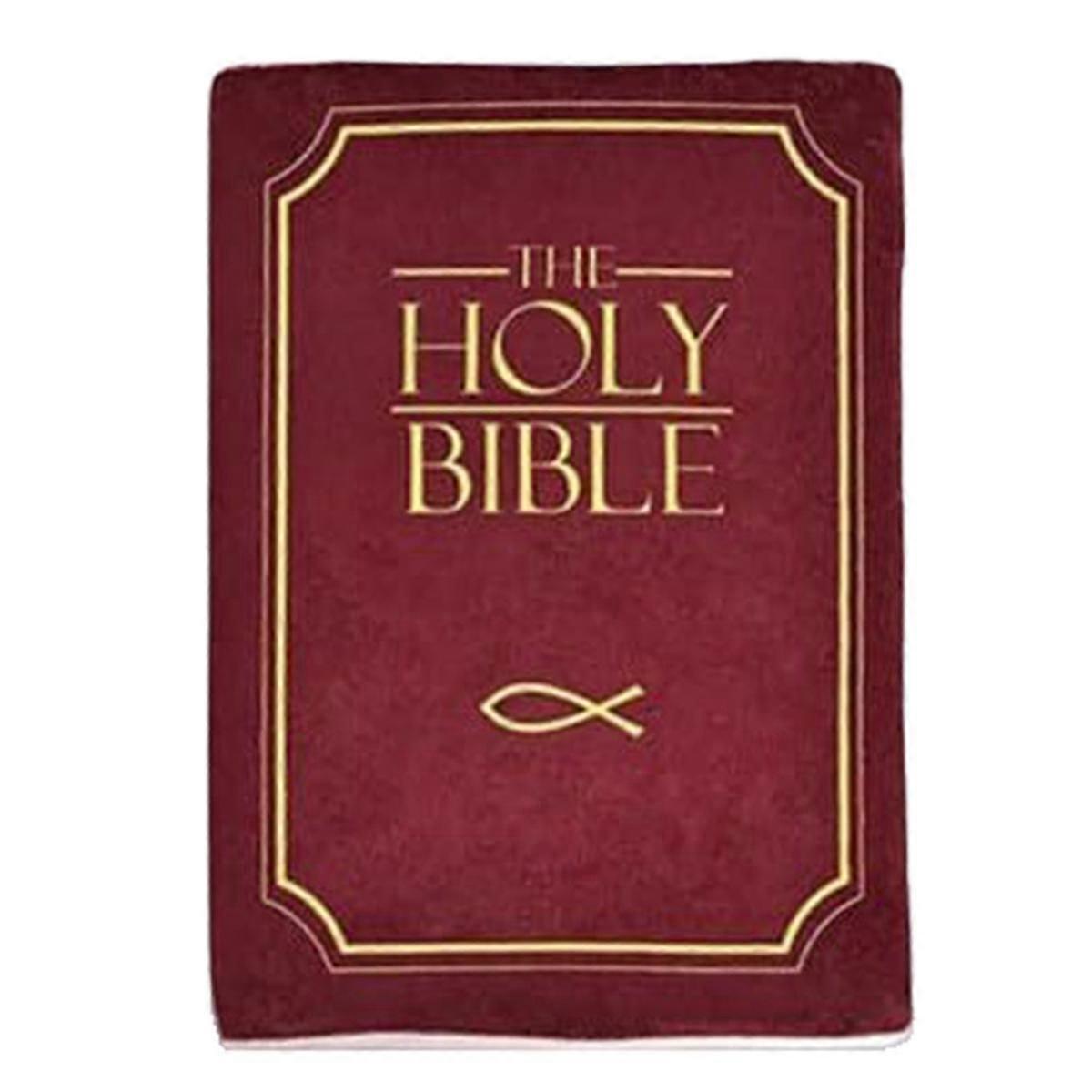 Cozy Faith Bible Pillow - Plush Book Shape with Bible Verse, Perfect Christian Gift for Kids and Ad