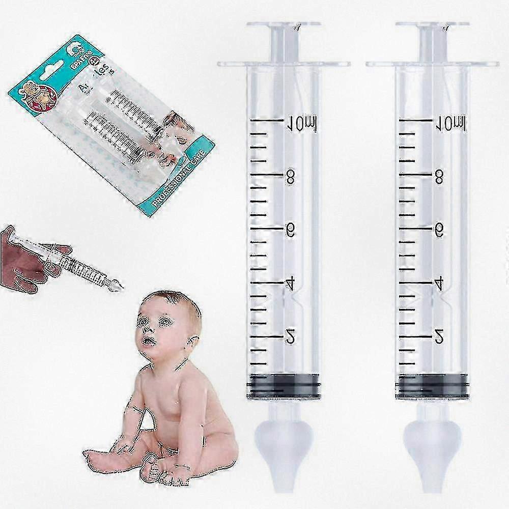 2pcs 10ml Nasal Irrigator with Syringes Safe for Infants and Toddlers, Suitable for Use with Baby Nasal Cleaning Solutions