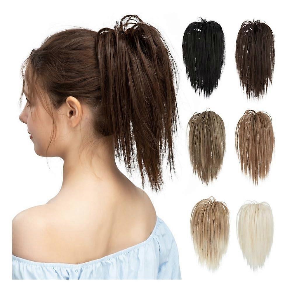 Hair Bun, Wig hairpin female headwear long beard high temperature silk hair clip hair ring,for Daily Wear(Light Blonde)