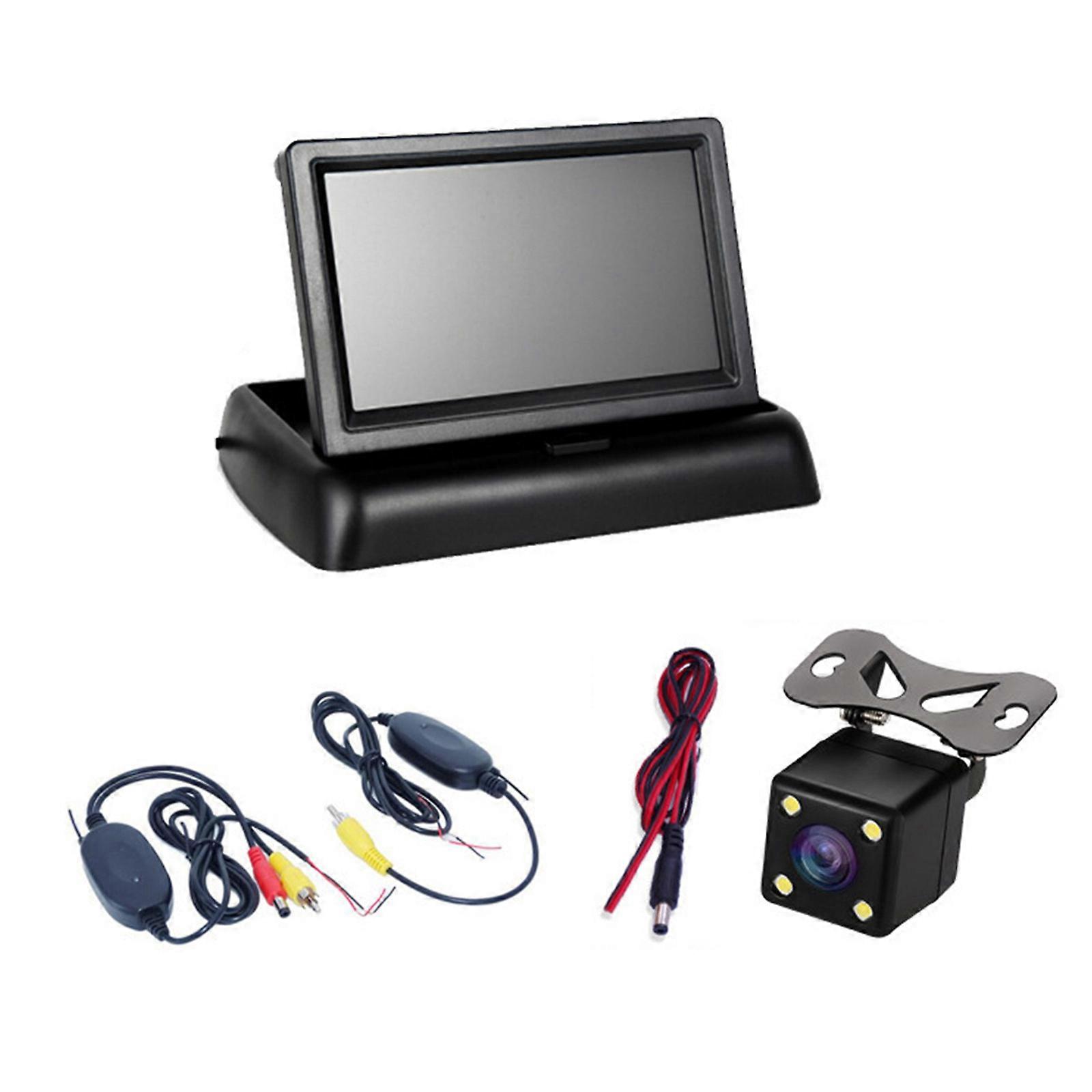 Car Rearview-Mirror Monitor Backup-Reversing Parking Assistance Camera Nightvision-Wide Degree 4.3inch LCD Color Display