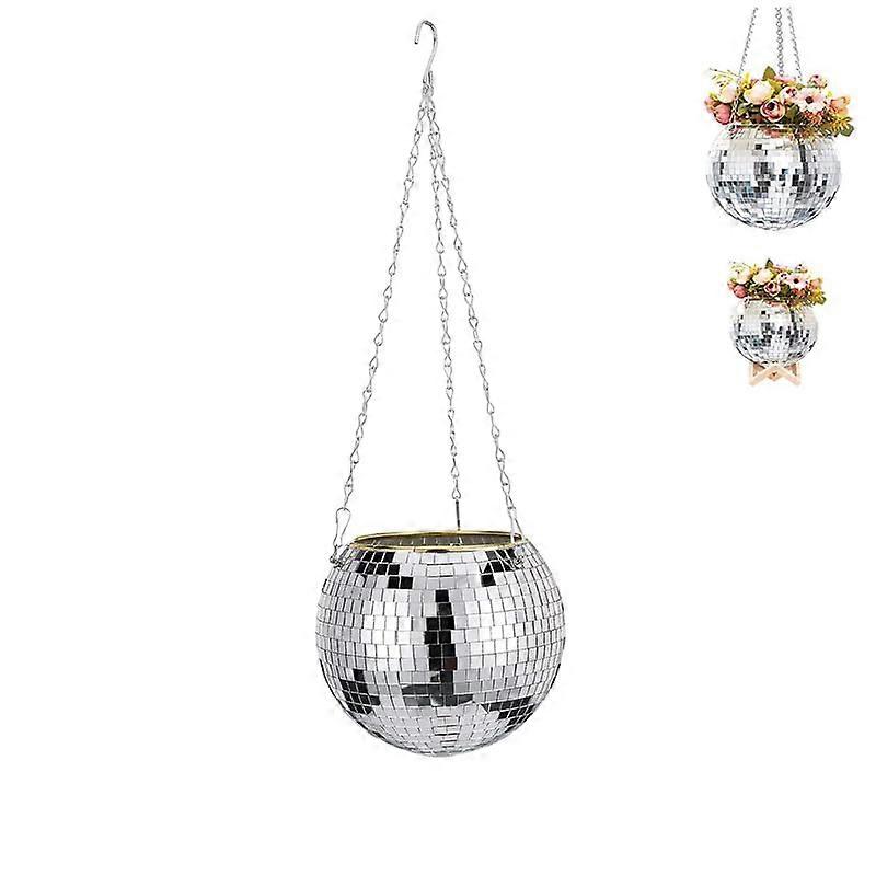 Mirror Ball Hanging Planter with Chain and Hooks for Indoor and Outdoor Use Ref: 4702