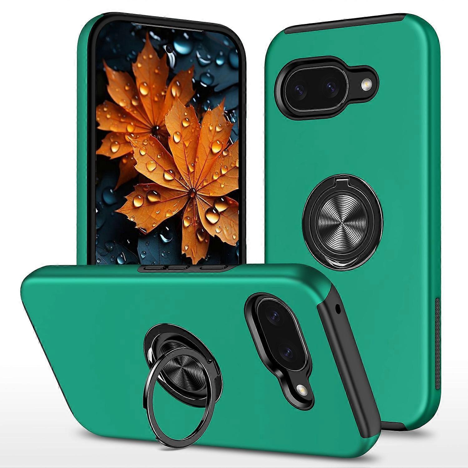 For Google Pixel 9a Case PC + TPU Phone Cover with Rotatable Ring Holder