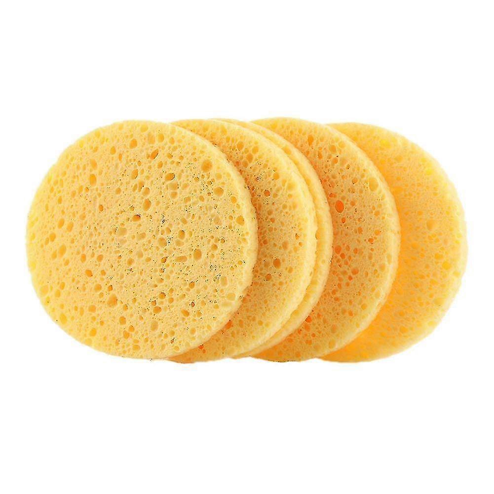 5 Reusable Facial Sponge Makeup Remover Pads for Deep Cleansing - Yellow