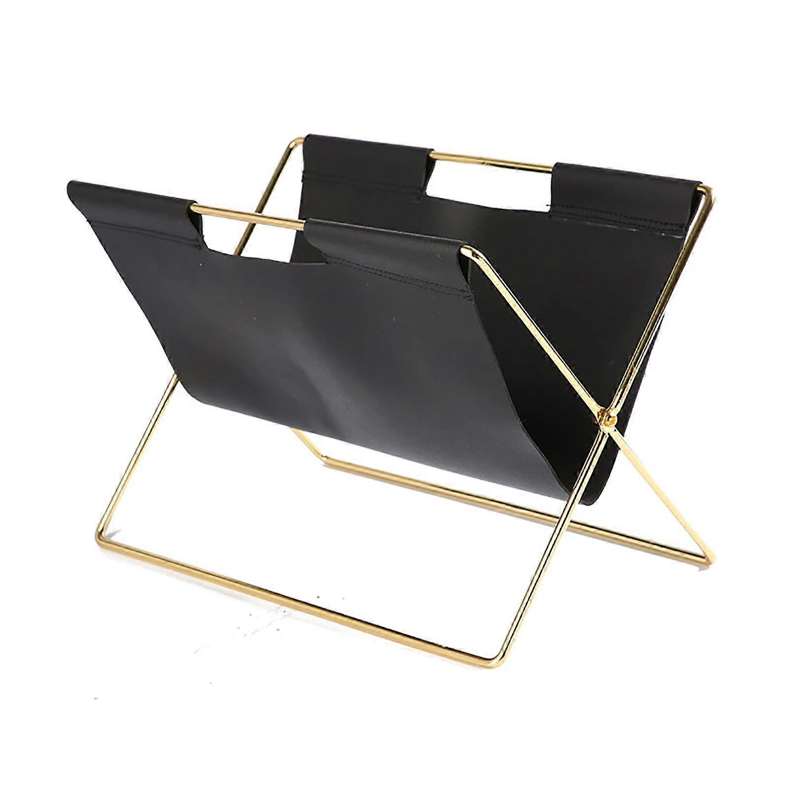 Standing floor ZineRack LeatherZineRack shelf organizer ZineRack floor covering Desktop LeatherInformation shelf space saving Noir 35.7x20.5x23cm