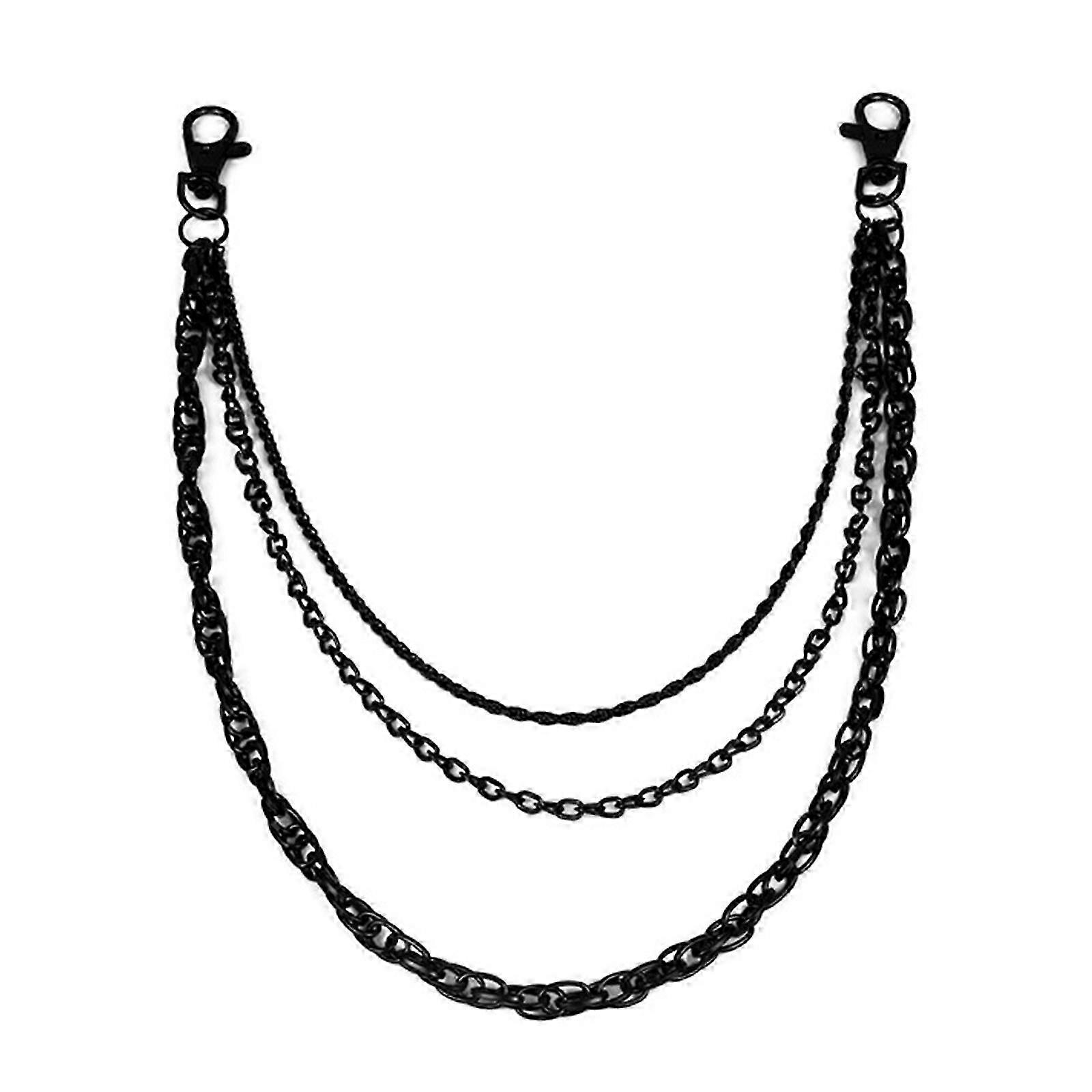 Multi-Layer Black Pants Chain Keychain Ornament for Men