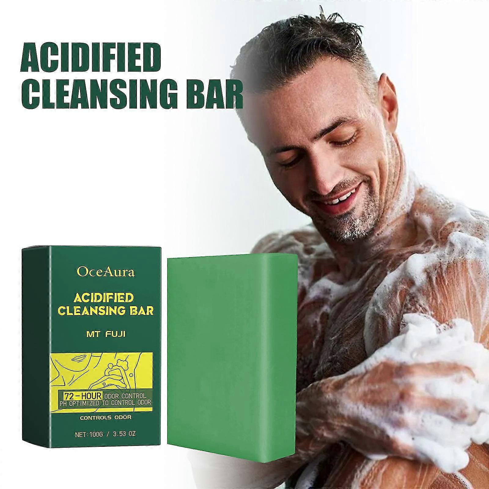 Acidified Cleansing Bar, 24-Hour Odor Control, Removes Odor Better than Soap, Acidified Cleansing Bar Skincare Cleansing Bar Soap