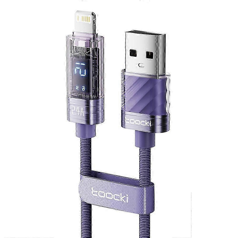 1m 2.4A Digital Display USB to Lightning Cable Data Cord Compatible with Certain Brand Type C TOOCKI TQ-X36A1