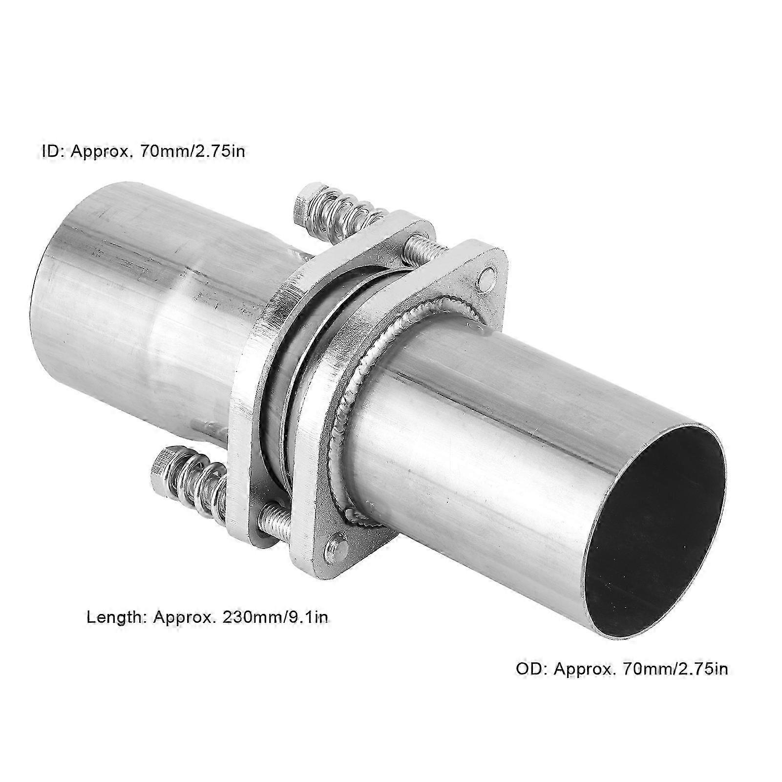 Universal Exhaust Flange Repair Pipe Kit with Spring Bolt Quick Fix for 2.75 inches ID to 2.75 inches OD Applications