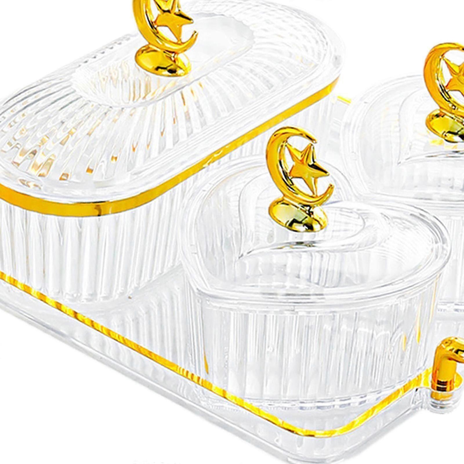 Versatile Divided Serving Platter for Dried Fruits, Perfect for Parties, Home Gatherings, and Restaurants, Clear Design