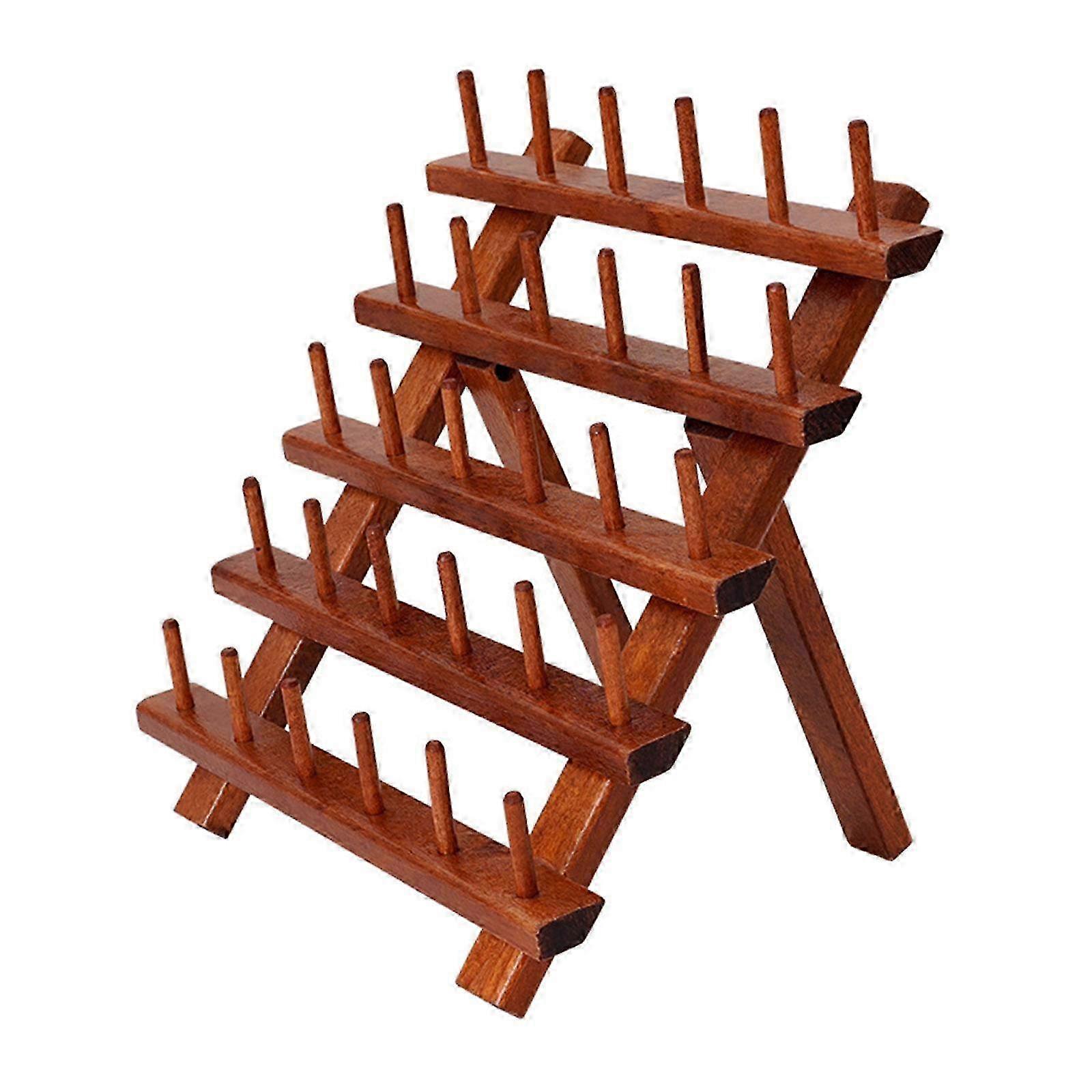 Wooden Thread Holder and Organizer Suitable for Quilting, Braiding, Knitting, and Embroidery Projects