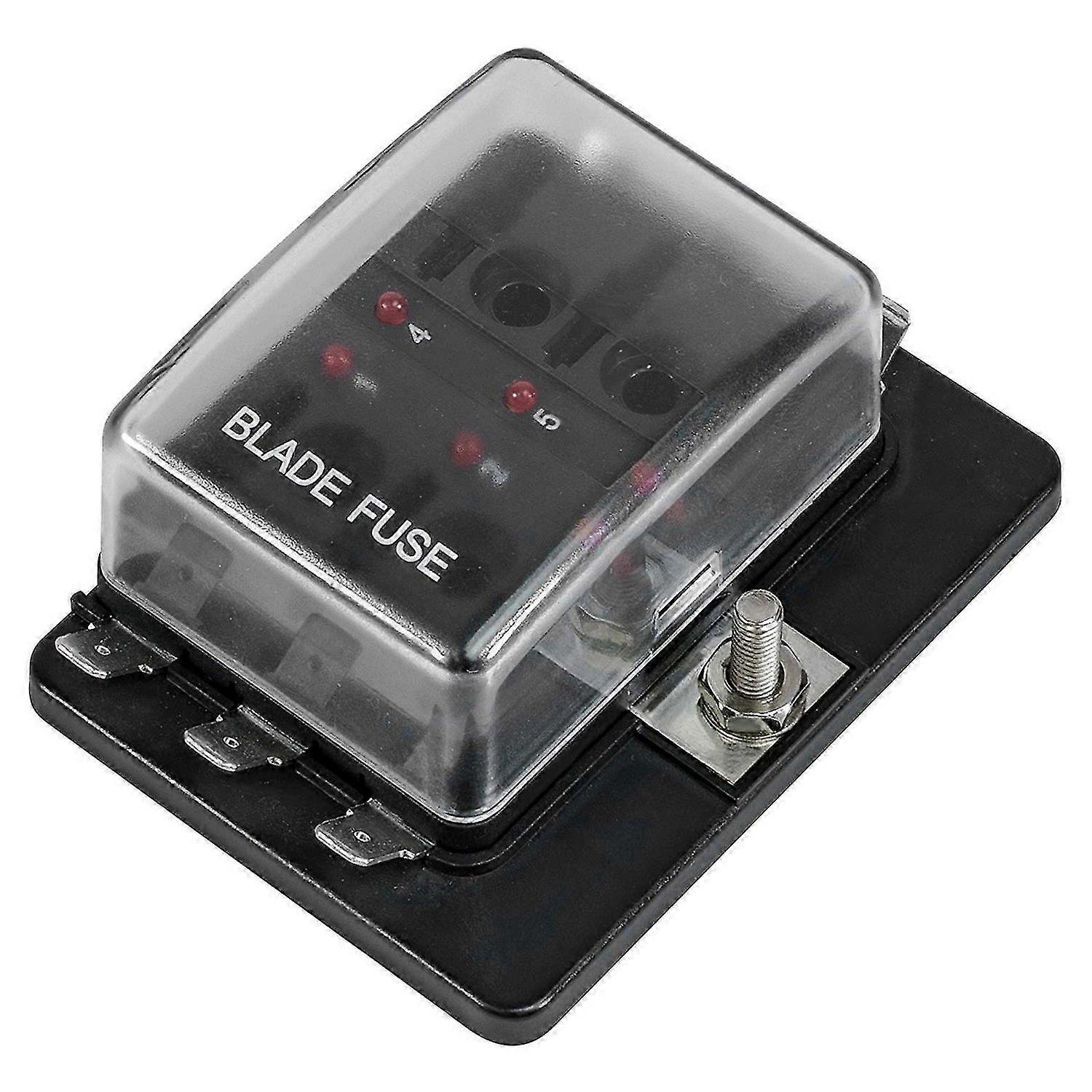 6 Way Blade Fuses Box for Automotive ATC/ATO Blade Fuses 100 Amp LED Indicator 10-30V DC for Auto M
