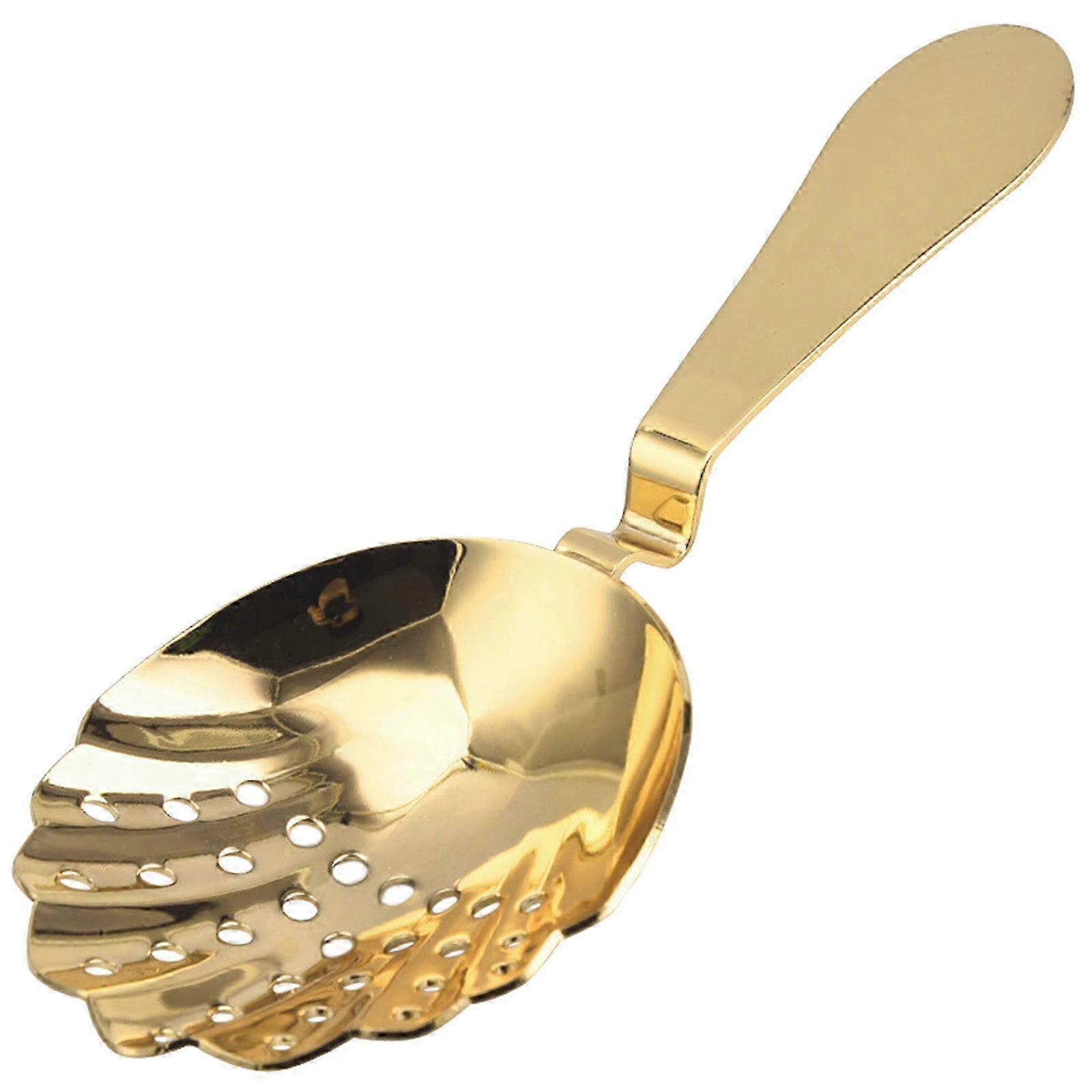 Shell-Shaped Rose Gold Cocktail Strainer Spoon - Bar Tool